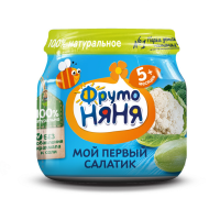 ПРОДУКТЫ ДЛЯ ДЕТЕЙ Фруто Фруто Няня пюре мой первый салатик 80г.